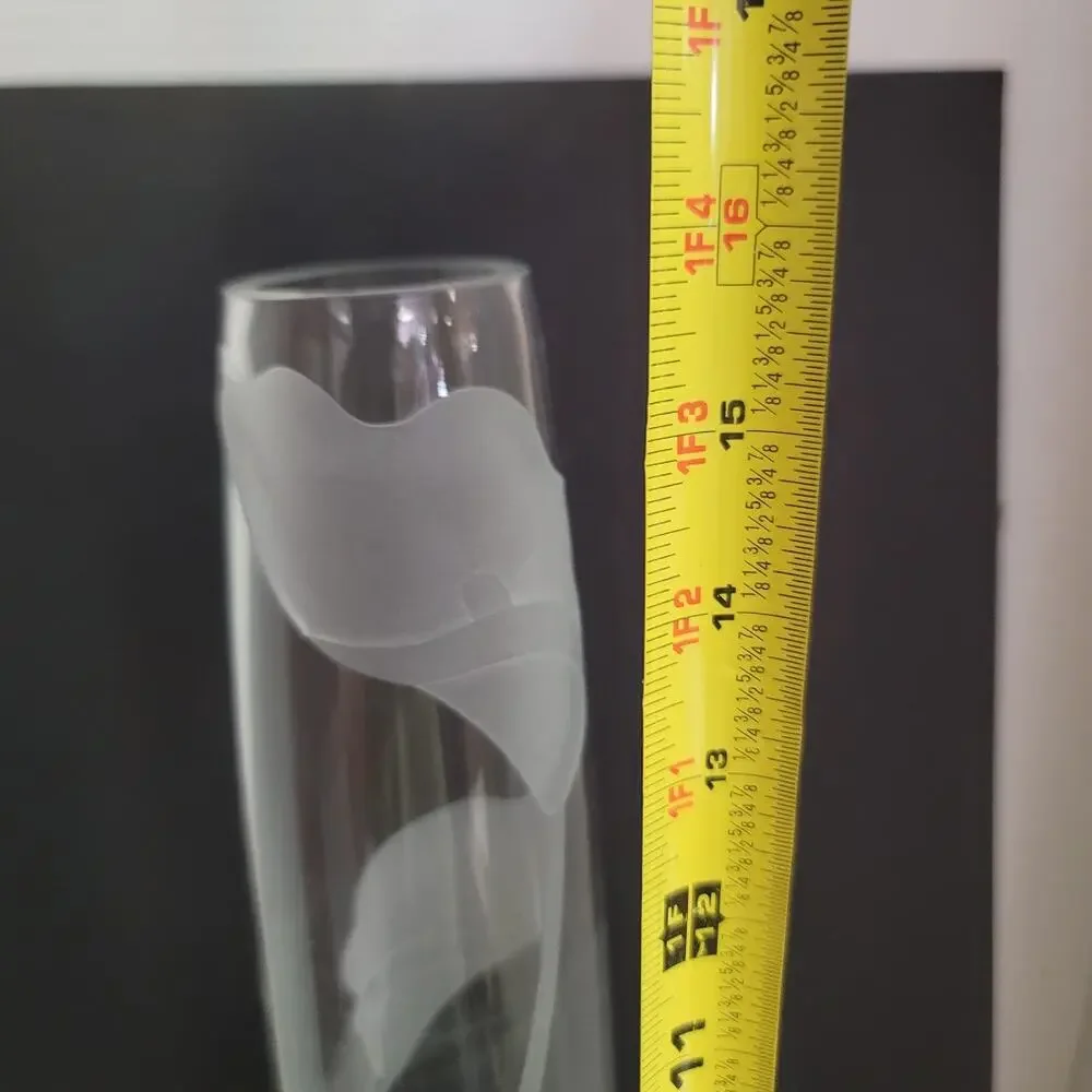 Vintage Retired Mikasa Lead Crystal Engraved Etched Calla Lily 16 